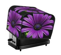 Housse matelassée pour grille-pain à 4 tranches - Housse pour petit appareil électroménager avec poignée - Violet - Motif marguerites - Pour décoration de table et de cuisine