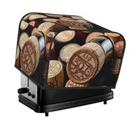Housse matelassée pour grille-pain à 4 tranches - Pour petit appareil - Avec poignée - Bouchon de bouteille de vin avec grille-pain vintage - Housse anti-poussière pour la maison, la table et la