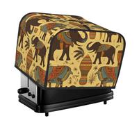 Housse matelassée pour grille-pain à 4 tranches - Pour petit appareil - Avec poignée - Motif éléphant d'Afrique - Pour décoration de table et de cuisine