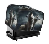 Housse matelassée pour grille-pain à 4 tranches - Pour petit appareil - Avec poignée - Motif loup à la tombée de la nuit - Pour la maison, la table et la cuisine