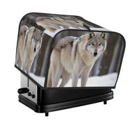 Housse matelassée pour grille-pain à 4 tranches - Pour petit appareil - Avec poignée - Motif loup dans la neige - Pour la maison, la table et la cuisine