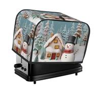 Housse matelassée pour grille-pain et village de bonhomme de neige et village pour machine à pain 2 tranches - Housse matelassée anti-poussière pour petit appareil électroménager de cuisine