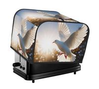 Housse matelassée pour machine à pain 4 tranches de colombe blanche volant au soleil avec poignée pour décoration de table de maison ou de cuisine