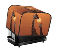 Housse matelassée pour machine à pain avec poignée Motif girafe au coucher du soleil 4 tranches