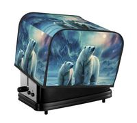 Housse matelassée pour machine à pain avec poignée pour grille-pain à 4 tranches Motif ours polaires