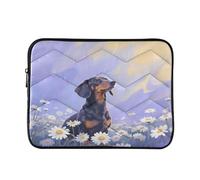 Housse matelassée pour ordinateur portable 15-16" Motif chien Daisy Violet