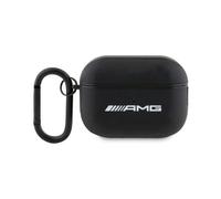 AMG AMAP2SLWK Étui de protection pour AirPods Pro 2 avec logo en cuir noir et blanc