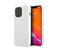 Housse Mercedes iPhone 13 Pro Max, Blanc - Motif étoiles argentées Hardcase MEHCP13XESPWH