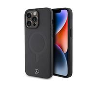 Housse Mercedes MEHMP15X23RCMK Cuir lisse MagSafe Noir - iPhone 15 Pro Max