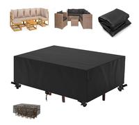 Housse Meuble Jardin Exterieur 290x210x75cm/LxWxH Housse Salon De Jardin Exterieur,Housse Table De Jardin,Couverture De Protection Meubles bâche Salon De Jardin Imperméable Anti-UV 420d Oxford Noir