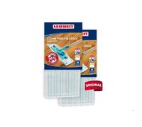 Housse micro duo Leifheit 55162, serpillères de rechange pour balai serpillière Clean Twist M Ergo / PowerClean, tous sols, lot de