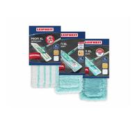Leifheit Lot de 3x housse Profi XL, 3x housse de rechange pour balai Profi XL, lot pratique contenant une housse micro duo, une housse static plus, une housse super soft pour balai à plat Profi XL