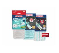 Leifheit Lot de 3 Housses pour Balai serpillère Profi XL, pour Nettoyage à Sec et Humide, Housses lavables pour parquet, carrelage et Autres sols, différentes Housses, Laver au Lieu de Jeter