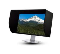 Housse Moniteur Cuir & Visière Solaire 360°, 19-32 Pouces sur Mesure Anti-Éblouissement Bloque 99% Lumière, Réduit Fatigue Oculaire Bureau/Retouche/Esports, Grandes Marques,24 inch
