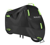 Housse Moto Extérieur Interieur Oxford 300D, Bâche de Protection Moto Etanche avec 7 Bandes réfléchissantes et 2 Trous de Serrure, pour Moped Scooter Motocross (XL:230 x 95 x 125 cm)