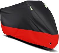 Housse Moto Exterieur pour Yamaha Sniper 155 2022, bâche Moto imperméable, Résistant à l'usure La Poussière et Les UV Bâche Protection Moto,Black Red/A