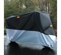 Housse Moto Imperméable, pour Honda Goldwing 1800 GL1800 F6B, Anti-poussière et Anti-Pluie, en Tissu Oxford, avec Trous Verrouillage, Toutes Saisons,Black Silver-L