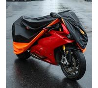 Housse Moto Imperméable, pour Honda Goldwing 1800 GL1800 F6B, Anti-poussière et Anti-Pluie, en Tissu Oxford, avec Trous Verrouillage, Toutes Saisons,Black Orange-XXL