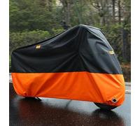 Housse Moto Imperméable, pour Honda Goldwing 1800 GL1800 F6B, Anti-poussière et Anti-Pluie, en Tissu Oxford, avec Trous Verrouillage, Toutes Saisons,Black Orange-L