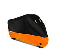 Housse Moto Imperméable pour Kawasaki Ninja 125 2019-pr, Bâche Moto Tissu Oxford Mesure Résistante Pluie Neige Vent Aux UV Rayures,A/BlackOrange