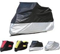 LYJXD Housse Moto pour Honda VFR800/VFR800F/VFR 800 Fi/W1/VTEC, Respirant Imperméable Anti-Poussière Bâche Pare-Soleil Bache Moto Protection Accessoires,Black-Silver