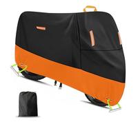 Housse Moto pour Kymco Xciting 500, Housse de Protection pour Moto en Tissu Oxford Imperméable,Bache Moto Exterieur avec Trous Serrure,Orange