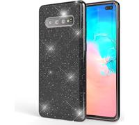 Housse NALIA compatible avec le Samsung Galaxy S10 Plus, Glitter Handy Cover Cover Noir