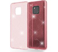 Housse NALIA Glitter compatible avec le Huawei Mate20 Pro, housse de téléphone portable pailletée Case Pink