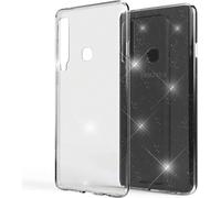 Housse NALIA Glitter compatible avec le Samsung Galaxy A9 2018, Glitter Case Cover Transparent