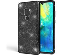Housse NALIA pour Huawei Mate20, Slim silicone pailleté Housse noire