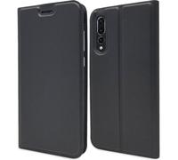 Housse NALIA pour Huawei P20 Pro, Slim Kickstand Housse de téléphone portable Flip Case similicuir noir gris