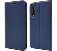 Housse NALIA pour Huawei P20 Pro, Slim Kickstand Housse téléphone portable Flip Case similicuir bleu