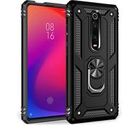 Housse NALIA Ring Case pour Xiaomi Mi 9T / 9T Pro, étui antichoc pour téléphone portable avec support Noir