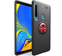 Housse NALIA Ring compatible avec le Samsung Galaxy A9 2018, Cover pour support voiture Noir Rouge