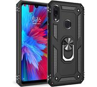 Housse NALIA Ring pour téléphone portable Xiaomi Redmi Note 7, Case Cover Protection Case Bumper Noir