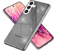 Housse NALIA scintillante pour Samsung Galaxy S24 Plus Coque, Housse transparente en silicone pour téléphone portable avec diamant pailleté noir