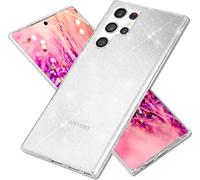 Housse NALIA scintillante pour Samsung Galaxy S24 Ultra Cover, housse transparente en silicone pour téléphone portable avec sequins diamantés transparents