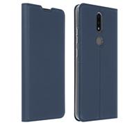 Housse pour Nokia 2.4 Etui Porte-carte Fonction Support Vidéo Bleu Nuit