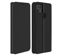 Avizar, Similicuir Cover Classic Edition pour Oppo A15, Noir