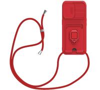 Housse Oppo A94 / Reno 5z - Coque Tpu Antichoc Avec Cache Caméra Coulissant, Fente Carte, Anneau Support Et Bandoulière Réglable 1,5 M