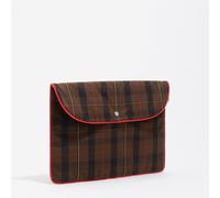 Housse ordinateur 13,5" gabardine cirée carreaux marron UN