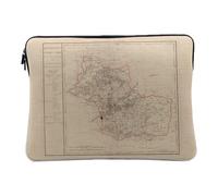 Housse Ordinateur et Tablette Aspect Lin - 41 Loir et Cher Département Carte Ancienne France Région - 12-13 Pouces Pochette de Protection PC Portable Imprimé en France