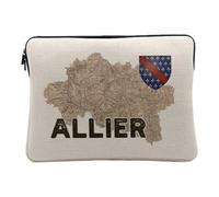 Housse Ordinateur et Tablette Aspect Lin - Allier 03 Departement Laon Carte Ancienne Hauts de France - 10 Pouces Pochette de Protection PC Portable Imprimé en France