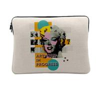 Housse Ordinateur et Tablette Aspect Lin - Artwork in Progress Marilyn Pop Art 60's - 10 Pouces Pochette de Protection PC Portable Imprimé en France