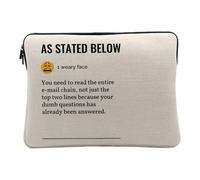 Housse Ordinateur et Tablette Aspect Lin - As Stated Below Work Office Email Funny Icon - 14-15 Pouces Pochette de Protection PC Portable Imprimé en France