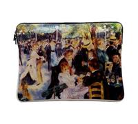 Housse Ordinateur et Tablette Aspect Lin - Auguste Renoir Bal du Moulin Impressionnisme Peinture Huile - 14-15 Pouces Pochette de Protection PC Portable Imprimé en France