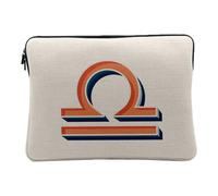 Housse Ordinateur et Tablette Aspect Lin - Balance Signe Astrologie Zodiaque Astres Métaphore Symbole Figure Allegorie - 12-13 Pouces Pochette de Protection PC Portable Imprimé en France