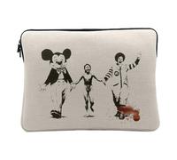 Housse Ordinateur et Tablette Aspect Lin - Banksy Napalm Mickey Ronald Guerre Vietnam - 10 Pouces Pochette de Protection PC Portable Imprimé en France