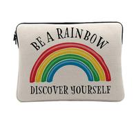 Housse Ordinateur et Tablette Aspect Lin - Be a Rainbow Discover Yourself LGBTQ+ Gay Lesbien - 12-13 Pouces Pochette de Protection PC Portable Imprimé en France