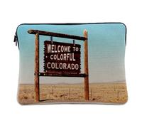 Housse Ordinateur et Tablette Aspect Lin - Bienvenue au Colorado USA - 10 Pouces Pochette de Protection PC Portable Imprimé en France